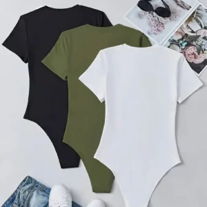 Three-Piece Set of Short Sleeve Bodycon Tops - Réf : ER001406255